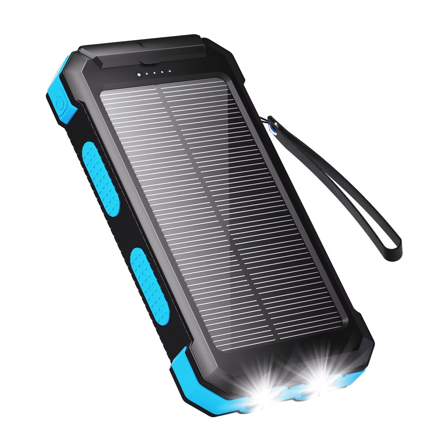 30000Mah Solar Power Bank Compatible for Iphone 17 Cell Phone 12W Portable Charger Power Bank for Outdoor Camping Hiking (Blue)